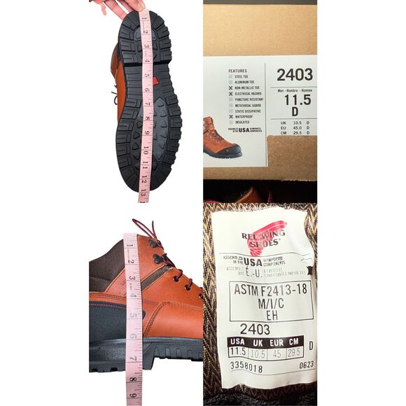 RED WING BRNR XP MEN'S 6-INCH WATERPROOF SAFETY TOE BOOT - Picture 9 of 12